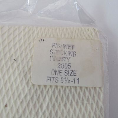 Vintage Fishnet Stockings Ivory 2005 One Size Fits 8 1/2 - 11 NOS Unbranded
