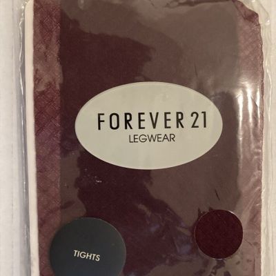 Forever 21 Tights, Burgundy Color, Size S/M. Cross-Hatch Pattern New in Package.
