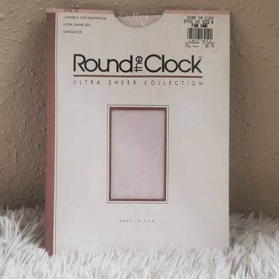 Womens Vintage Around the Clock Ultra Sheer Pink Sand PantyHose size B