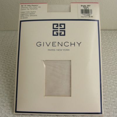 GIVENCHY BODY GLEAMERS PANTYHOSE CONTROL TOP SHIMMERY ULTRA SHEER CRYSTAL Size C