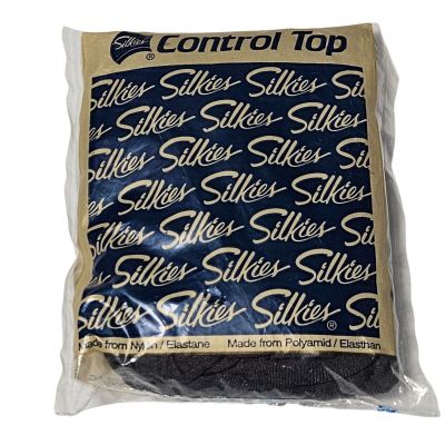 Silkies Control Top Queen Off Black Size XX-Large Pantyhose Nylons Stockings