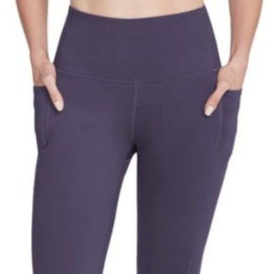 SKECHERS GoStretch Luxe Tight Women L (10-12) Purple Yoga Workout Leggings NWT