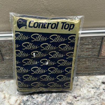 Vintage Silkies control top pantyhose with support legs large dark navy 070307