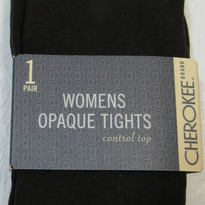 Cherokee Tights Control Top Opaque Medium Black New