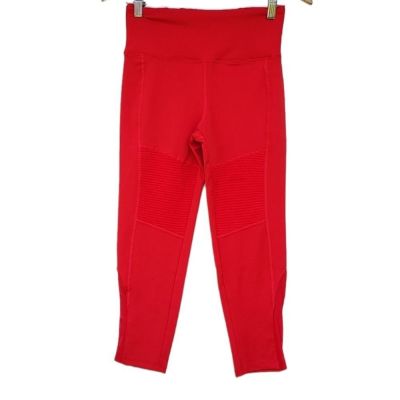 Cali Active Capri Workout Yoga Leggings Red Womens Size S Small