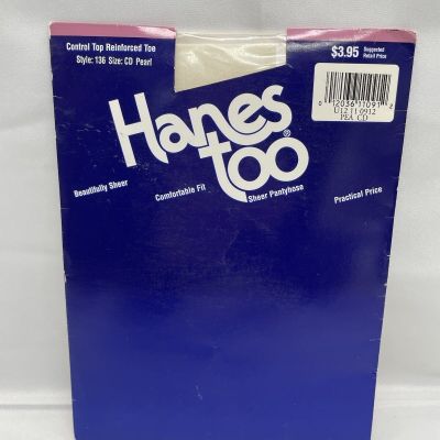 Hanes Too Panty Hose NOS Style 136 Sz CD Pearl