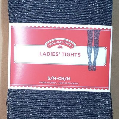 Holiday Time Ladies Black Sparkling Tights - Size: S/M.. NEW!!!