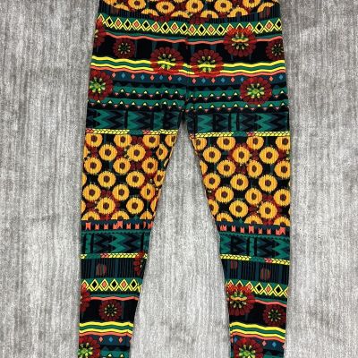 Lularoe Pants Womens 12-18 Leggings One Size Tall Curvy Pants African Sunflower