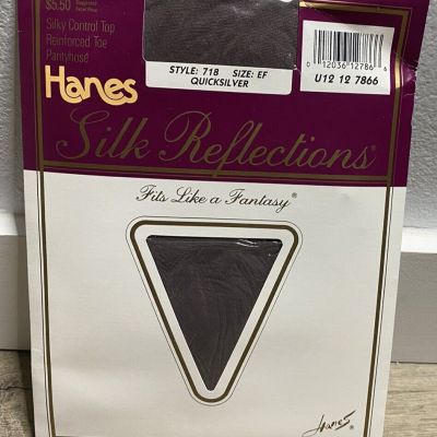 *Vintage* Hanes Pantyhose Silk Reflection Size EF Color: Quicksilver Style 718