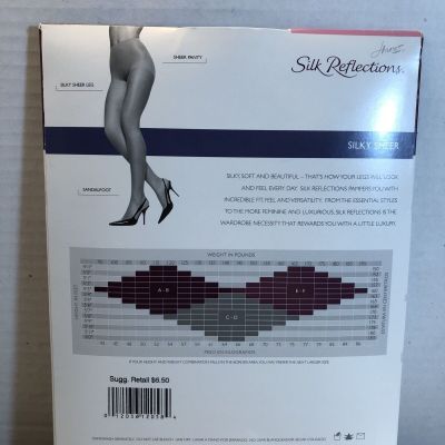 Hanes Silk Reflections Silky Sheer Toe Non-Control Top Style 715 CD Barely Black