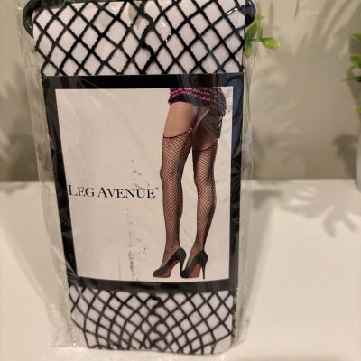 Leg Avenue Net Black Seam Stockings New One Size