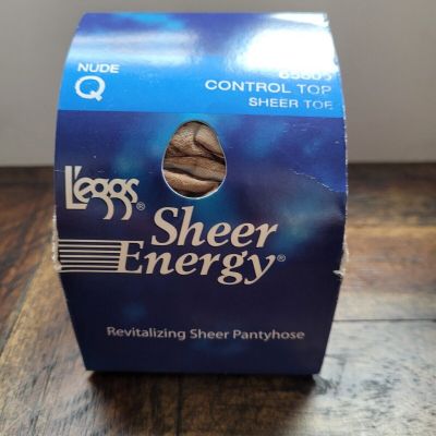 Leggs Sheer Energy Revitalizing Pantyhose NUDE sz Q Control Top