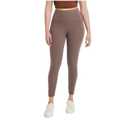 A New Day Womens Pants Brown Leggings High Waisted 7/8 Length L (12-14)