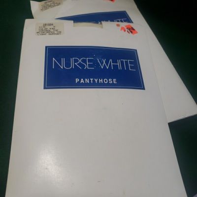 Nurse White Pantyhose Stocking Size Q Control Top Color o2 White