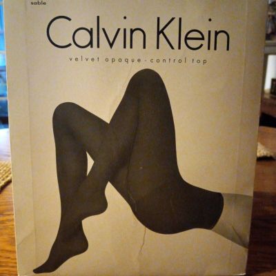 Calvin Klein Velvet Opaque Control Top #909, Sable, Size A