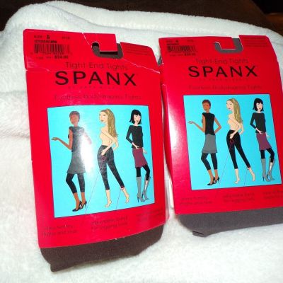 NEW  2 pairs  Spanx Footless Bodyshaping Tights Size B   Choclate & Smoke
