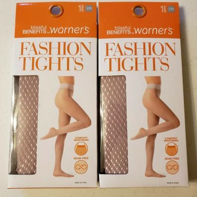 Blissful Benefits by Warner's Fashion Tights Lot of 2 Seam Free Tawny Size S/M