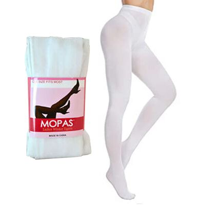 1 Pair Ladies White Winter Tights Stockings Footed Dance Pantyhose One Size Fits