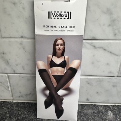 Wolford Women's Individual 10 Knee-Highs - Small - Black-New-READ LISTING