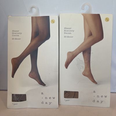 A New Day Women’s Sheer Hosiery Tights Target Size S/M 20 Denier Pecan & Cocoa