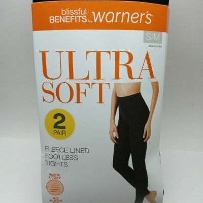 new Blissful Benefits by Warner Ultra Soft Fleece Lined Footless Tights S. S/M