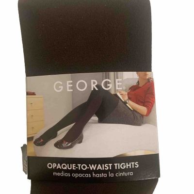 George Opaque-To-Waist Tights BROWN CAFE Size 2 Fits Up to 165 lbs.