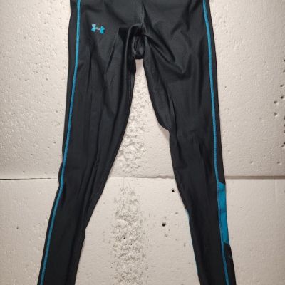 Under Armour Leggings Womens XS Black Blue Compression Pants Pull On Work Out