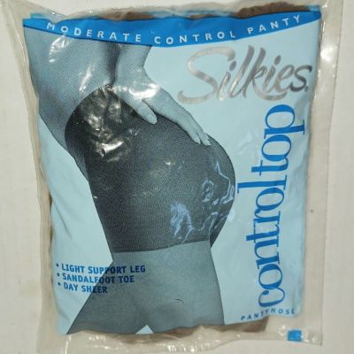 Silkies Control Top Pantyhose NWT Queen Size XL Beige Honey Color 070502 USA