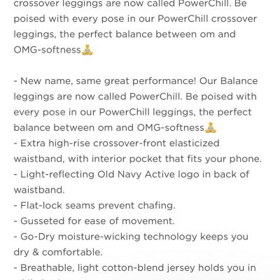 Old Navy Women's Size 4X ~ Extra High Waist Crossover PowerChill Legging $27