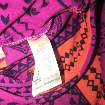 Lularoe Tall And Curvy Abstract Leggings Worn Once Soft Bright Pattern Indonesia