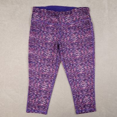 Womens Purple Cropped Athletic Leggings Size 2X