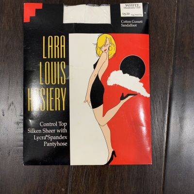 Vintage Pantyhose Control Top Silken Sheer Lycra Spandex Lara Louis Hosiery