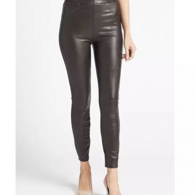 SPANX Faux Leather Like Ankle Skinny Jean 20282Q Black PETITE Pants L  $148 NWOT
