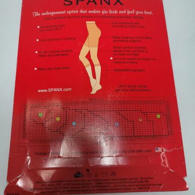 Spanx Footless Body Shaping Pantyhose Medium Control Black Slimming Size C