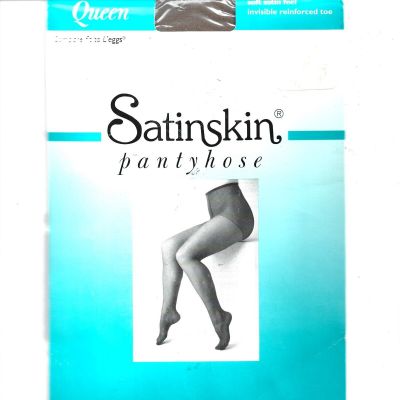 New Satinskin Pantyhose Queen Size Taupe Invisible Reinforced Toe