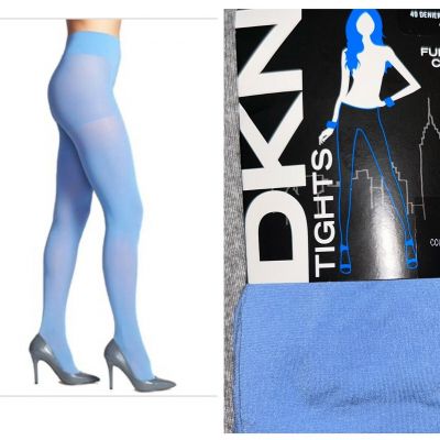 DKNY Opaque Coverage Control Top Tights UNC Carolina Blue Woman size MEDIUM