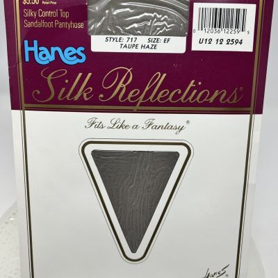 Vtg 1987 Hanes Silk Reflections Taupe Haze Sz EF Pantyhose Silky Control Top