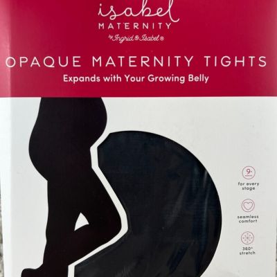Isabel Maternity Black Opaque Tights Size S/M Seamless Stretch NEW B72