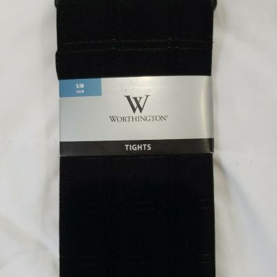 Worthington Small/Medium Womens Tights Black with Square Pattern - NEW