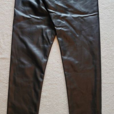 Joie Faux Leather Stretch Leggings Black Shiny Stretch Size L Contemporary Fit