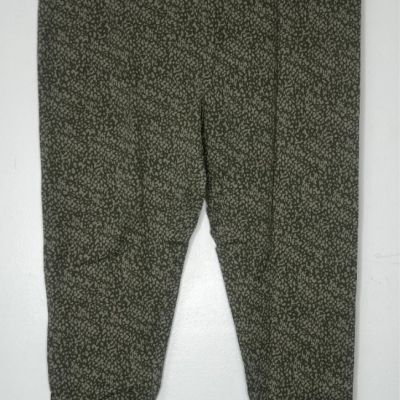 George Plus Women's Basic Leggings  Printed Green Size 3X