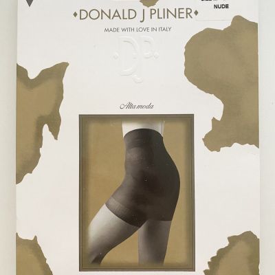 New Donald J Pliner Ultra Sheer Body Sculpture Top Pantyhose Large Nude NIB