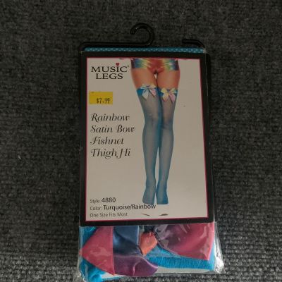 Brand New Rainbow Mesh Stockings Music Legs 4880