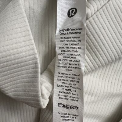 Lululemon Women’s Align Ribbed HR Pants 25” in Bone White Size 8 New w/tag $118