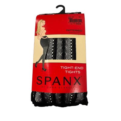 NWT Spanx Tight- End Tights Patterned Body Shaping Tights Black Sz D/ Large