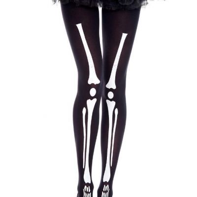 sexy MUSIC LEGS skeleton BONES legs opaque halloween STOCKINGS pantyhose TIGHTS