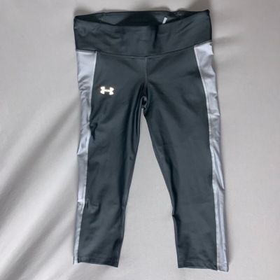 Under Armour Gray Compression Athletic Leggings Womens Size Large Exercise Pants
