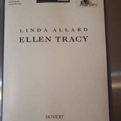 Linda Allard Ellen Tracy Sheer Lace Top Thigh High Shadow Toe  Hosiery Navy Med