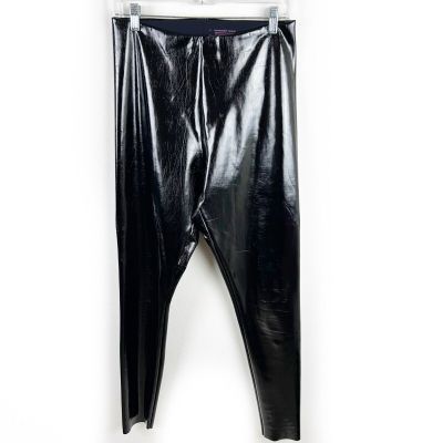 Commando Faux Patent Leather shiny black leggings size: L