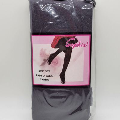 1 Pair of Sophia Lady Opaque Tights Color: Dark Gray Fits 5'-6', 100-165 LBS